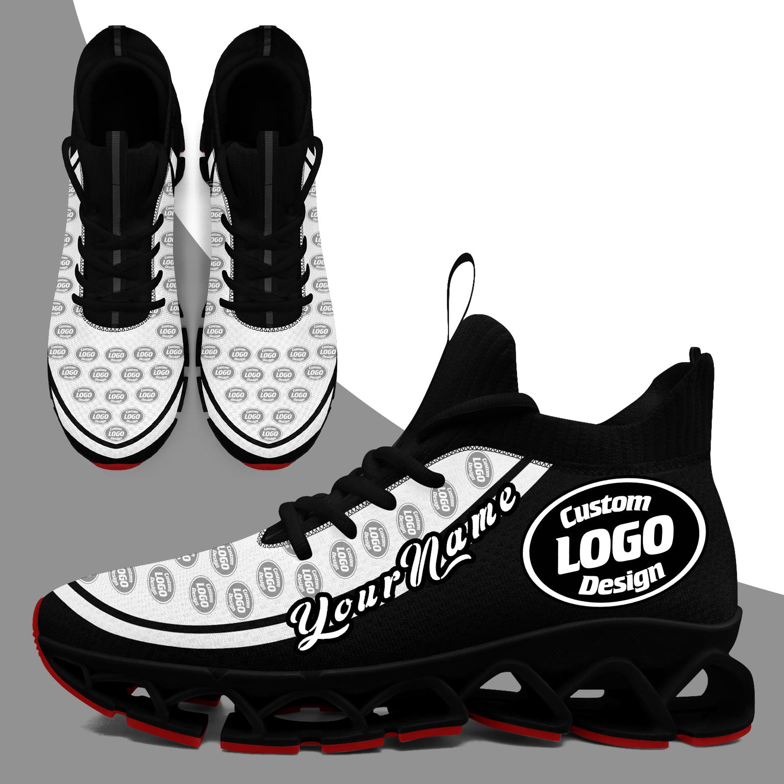 Custom Black White Maxsoul Shoes Personalized Sneaker FN030XD-D020388-8