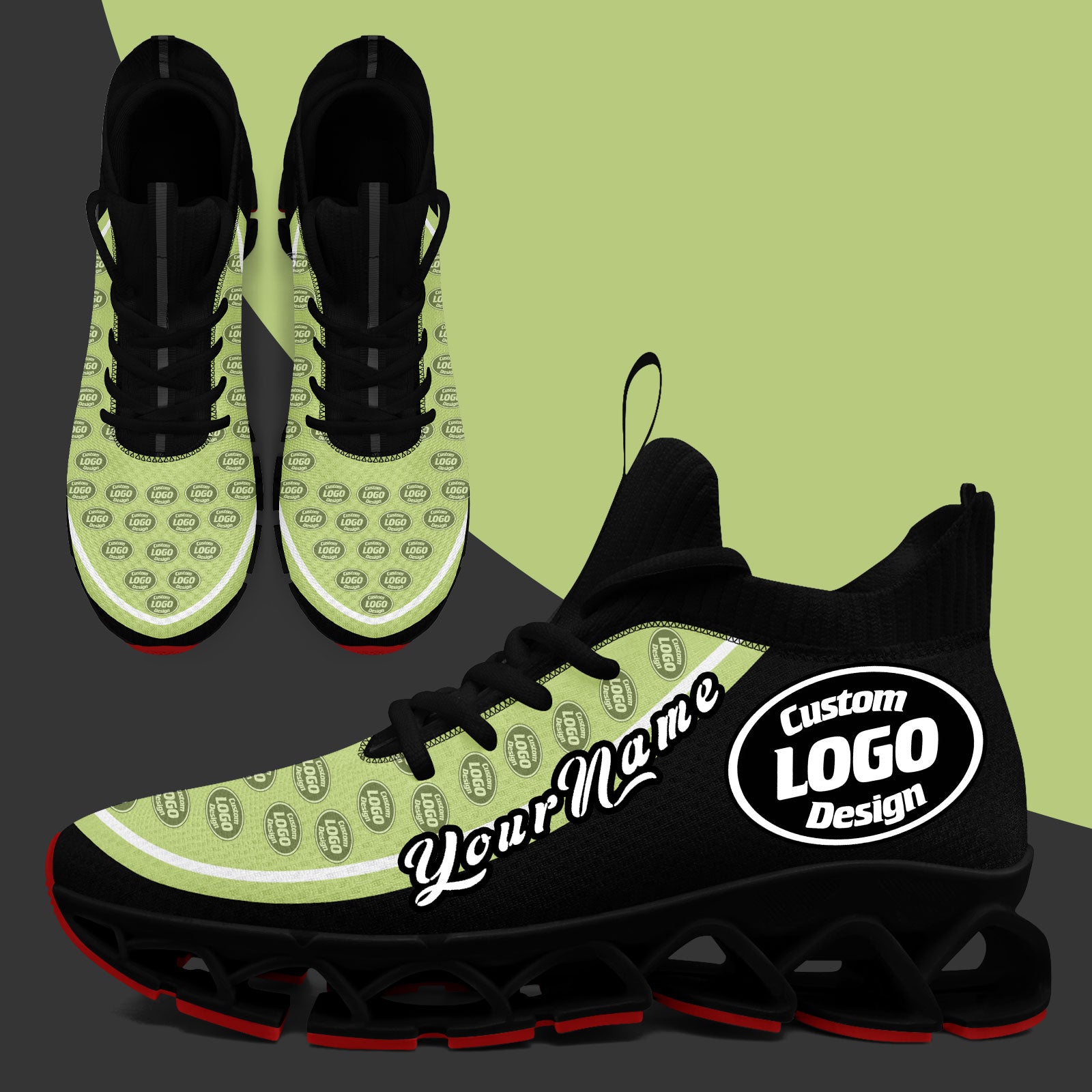 Custom Black Green Maxsoul Shoes Personalized Sneaker FN030XD-D020388-19