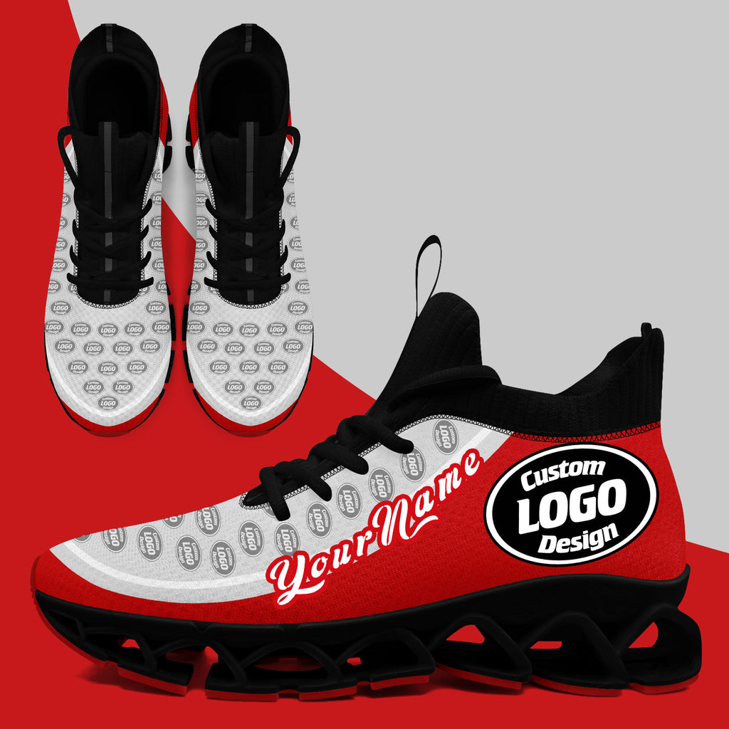 Custom Red Gray Maxsoul Shoes Personalized Sneaker FN030XD-D020388-21