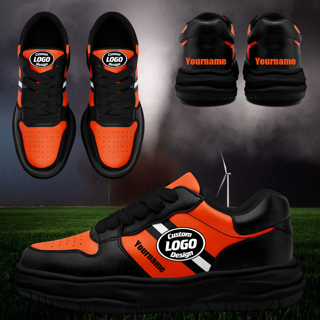 Custom Black Orange Cincinnati Shoes Personalized Sneaker FN032-D020389-6