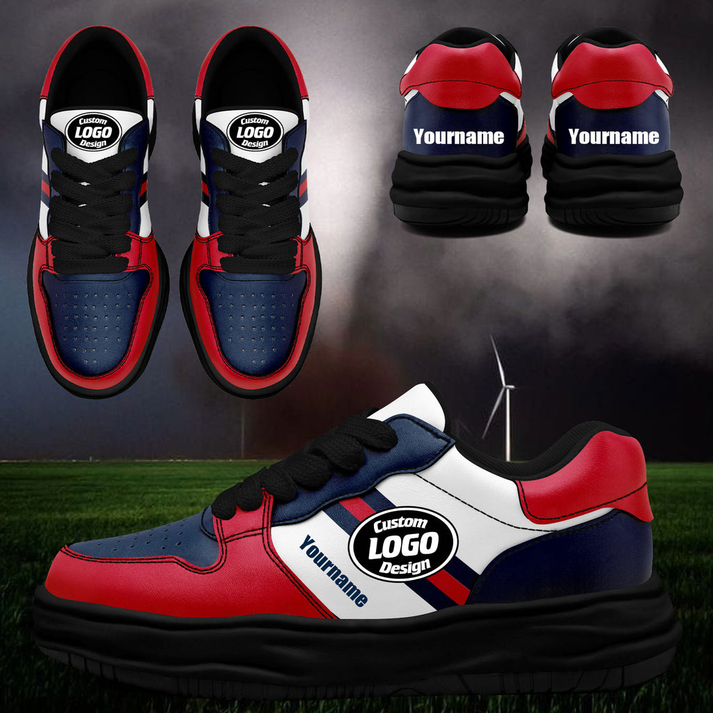 Custom Red Blue New England Shoes Personalized Sneaker FN032-D020389-26