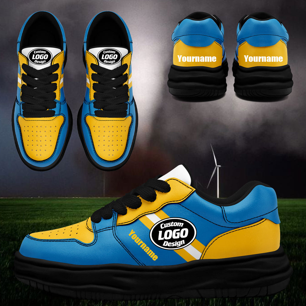 Custom Blue Yellow Los Angeles Shoes Personalized Sneaker FN032-D020389-22