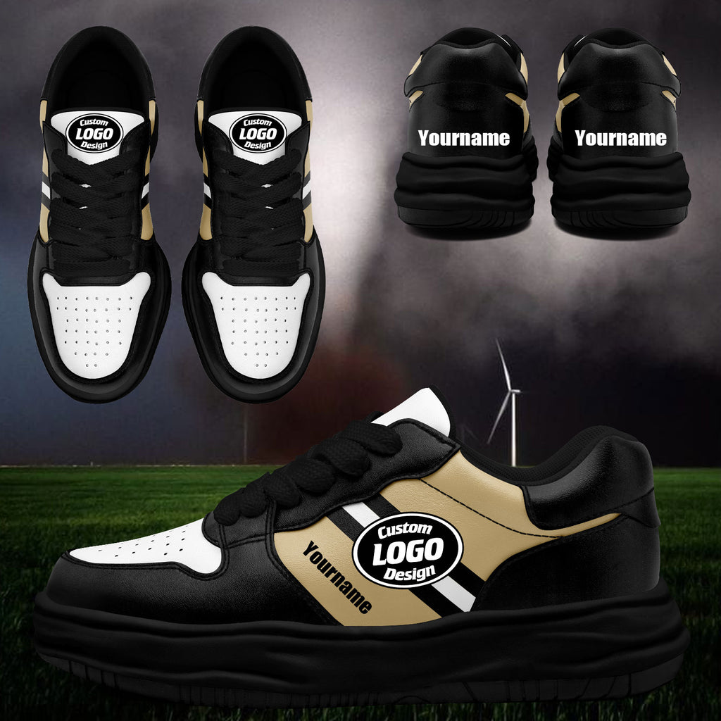 Custom Black Gold New Orleans Shoes Personalized Sneaker FN032-D020389-19