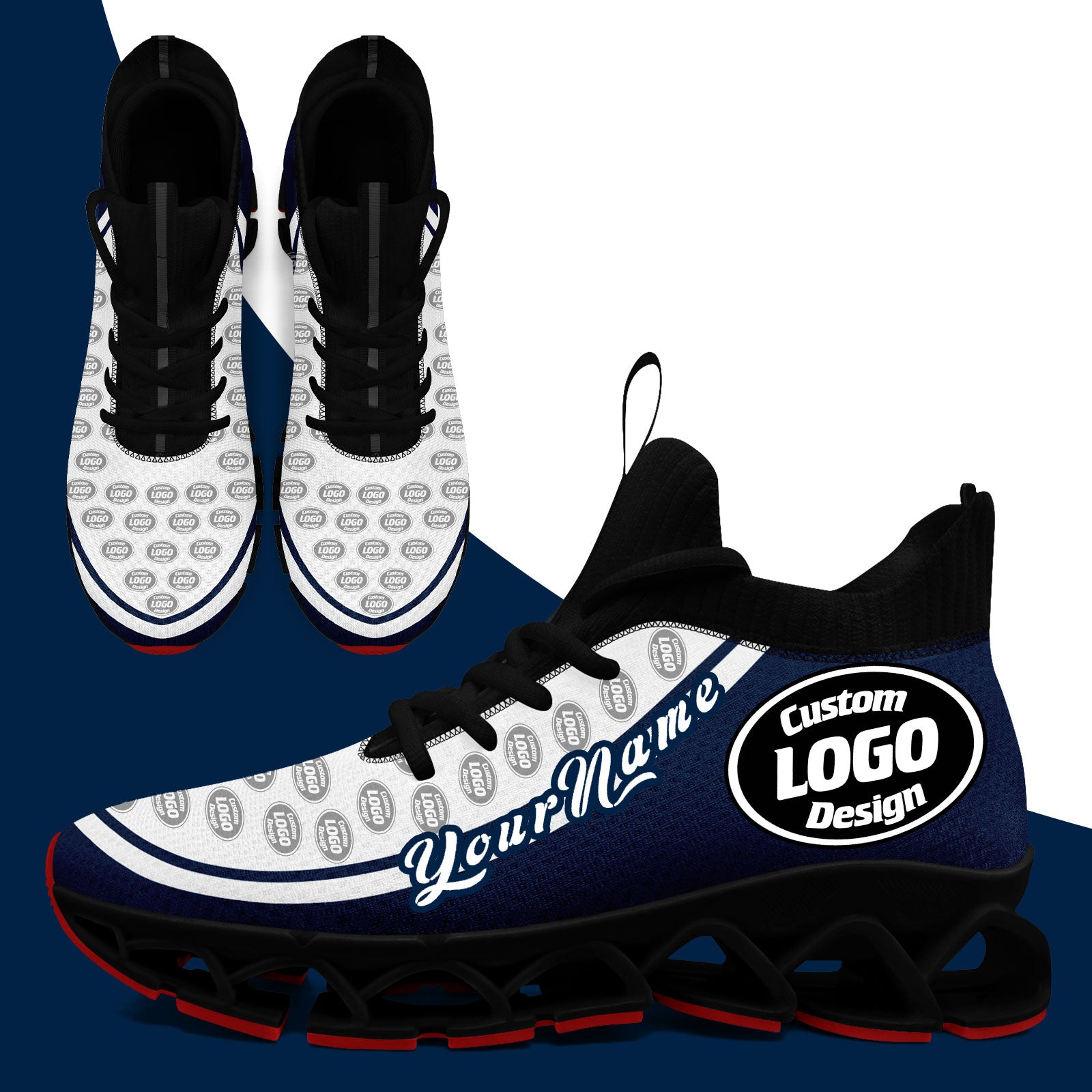 Custom Navy White Maxsoul Shoes Personalized Sneaker FN030XD-D020388-24