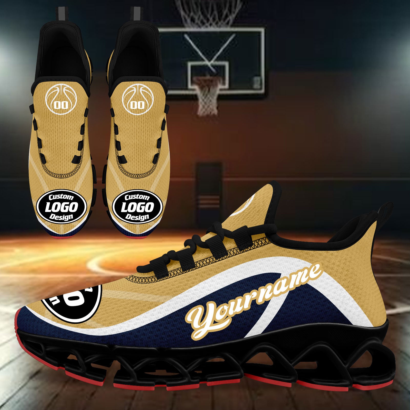 Custom Blue Yellow Maxsoul Shoes Personalized Sneaker FN003XD-D020391-12
