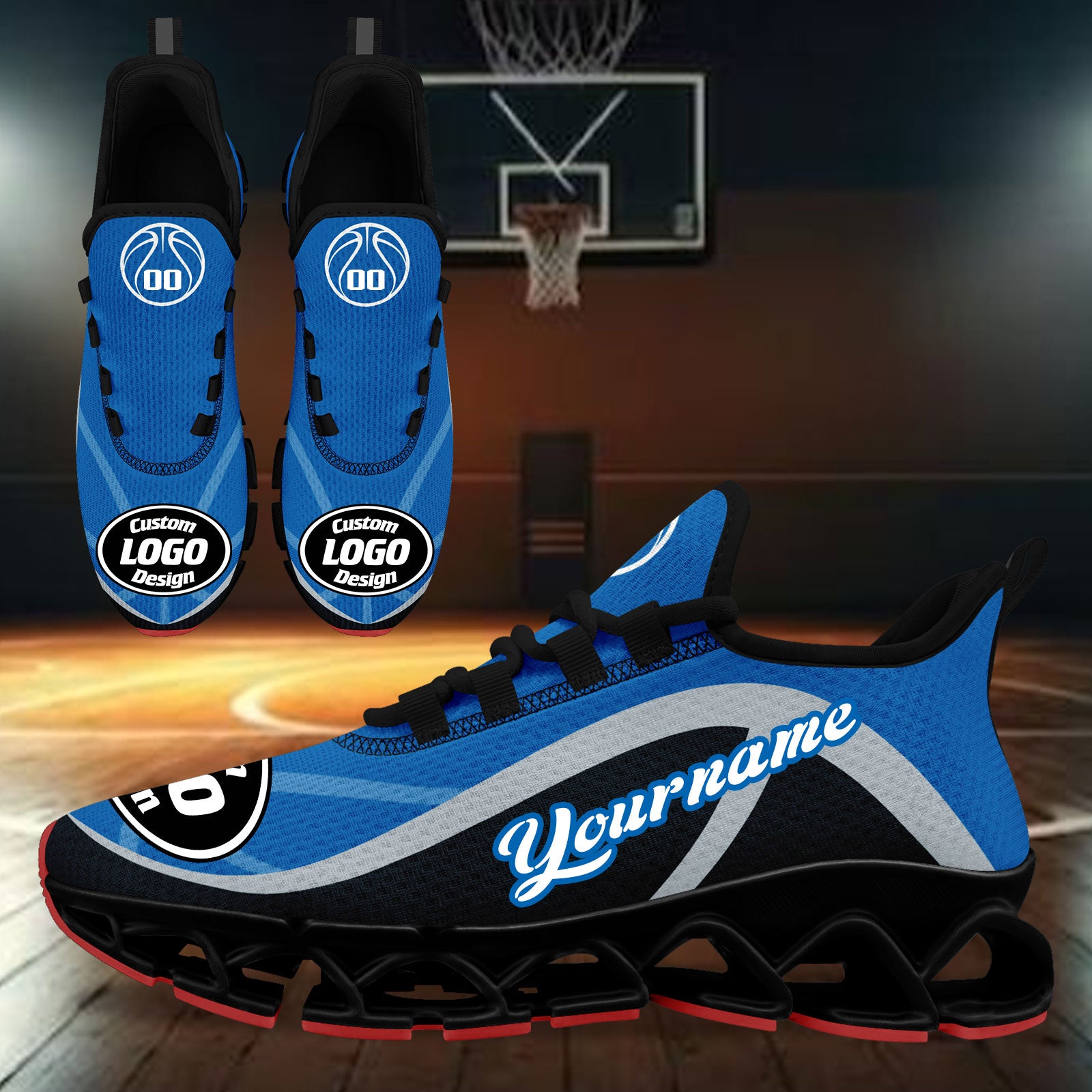 Custom Blue Black Maxsoul Shoes Personalized Sneaker FN003XD-D020391-9
