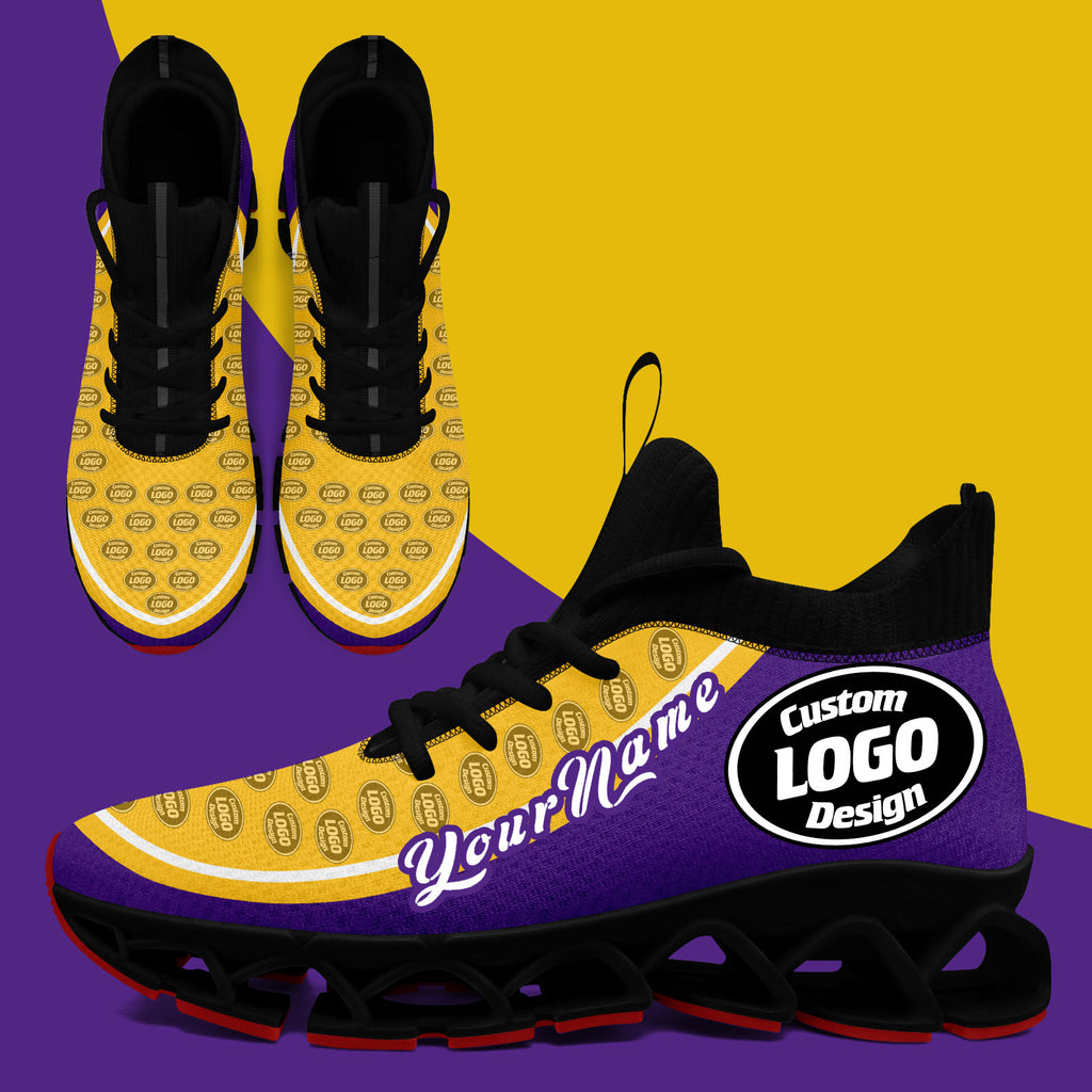 Custom Purple Yellow Maxsoul Shoes Personalized Sneaker FN030XD-D020388-26