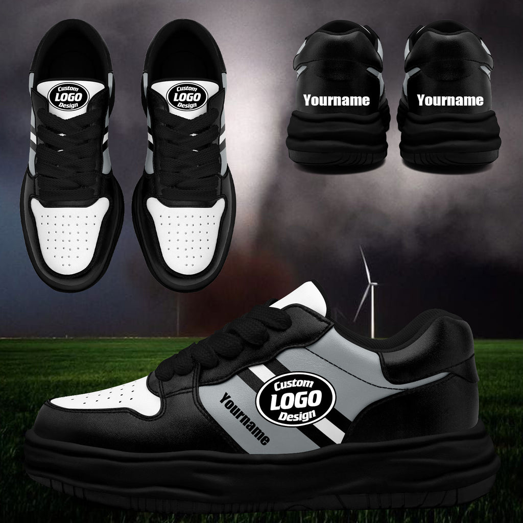 Custom Black Gray Las Vegas Shoes Personalized Sneaker FN032-D020389-20