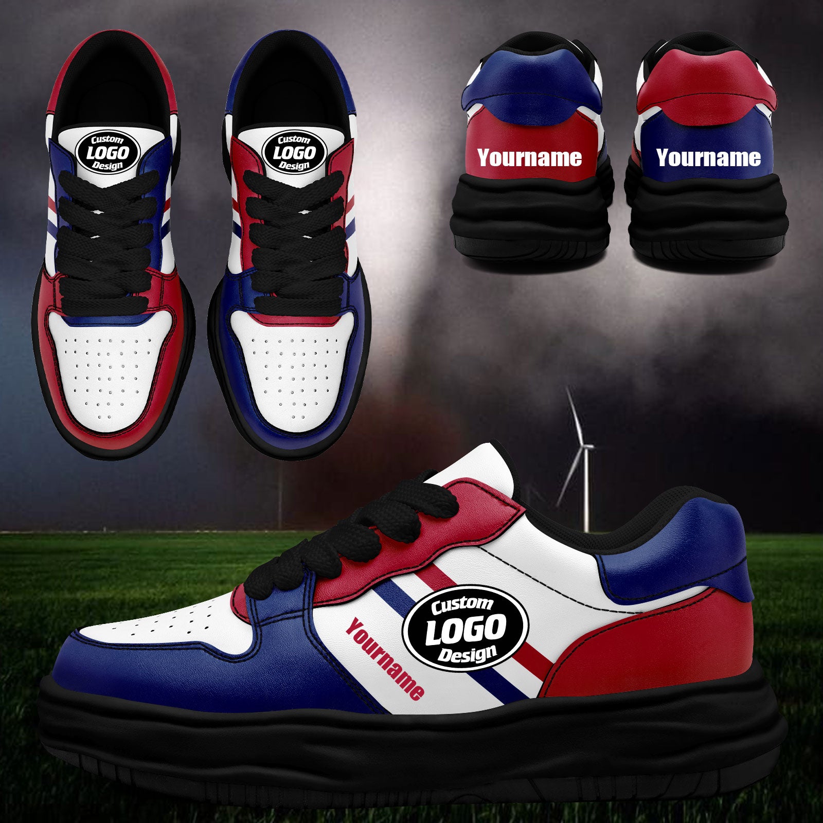 Custom Red Blue New York Shoes Personalized Sneaker FN032-D020389-21
