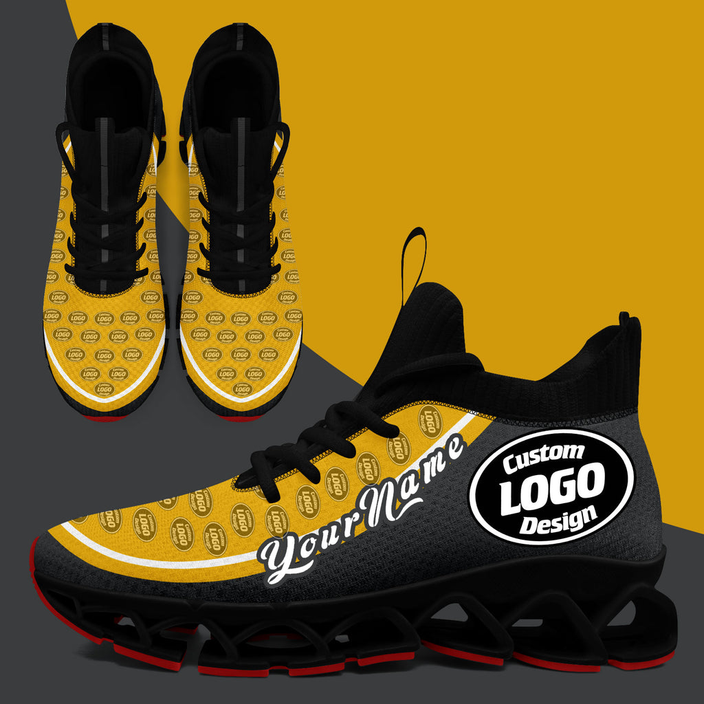 Custom Yellow Dark Gray Maxsoul Shoes Personalized Sneaker FN030XD-D020388-1
