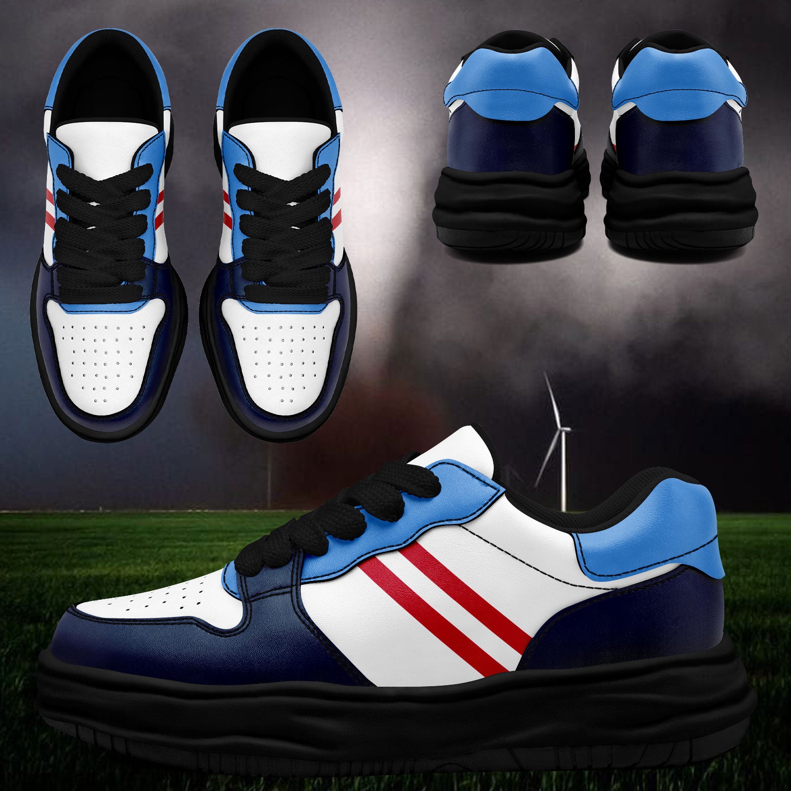 Custom Blue White Tennessee Shoes Personalized Sneaker FN032-D020389-32
