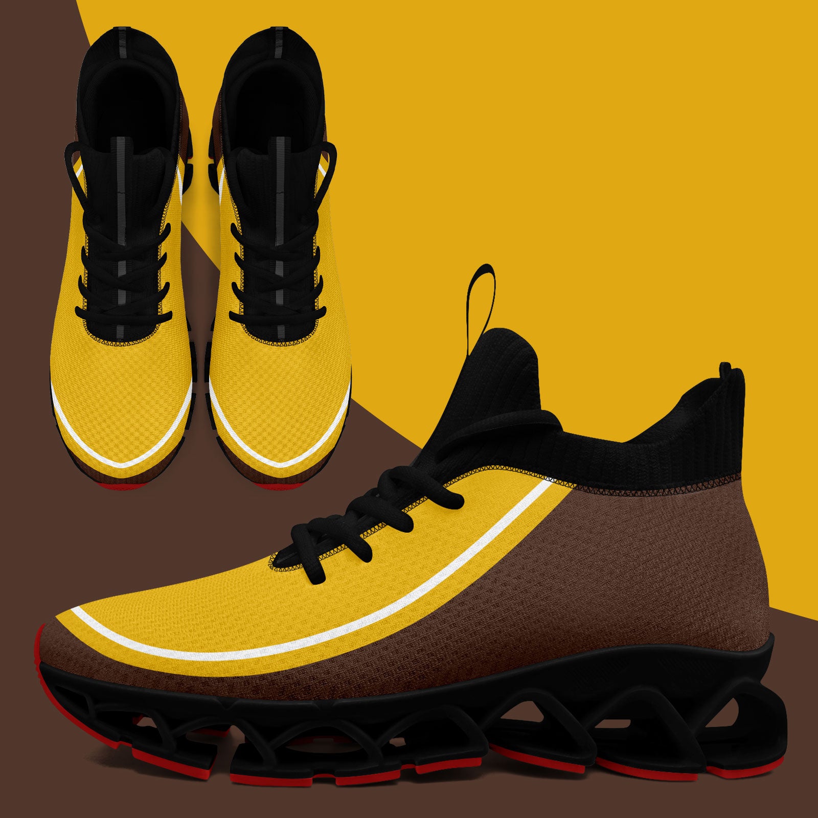 Custom Brown Yellow Maxsoul Shoes Personalized Sneaker FN030XD-D020388-14