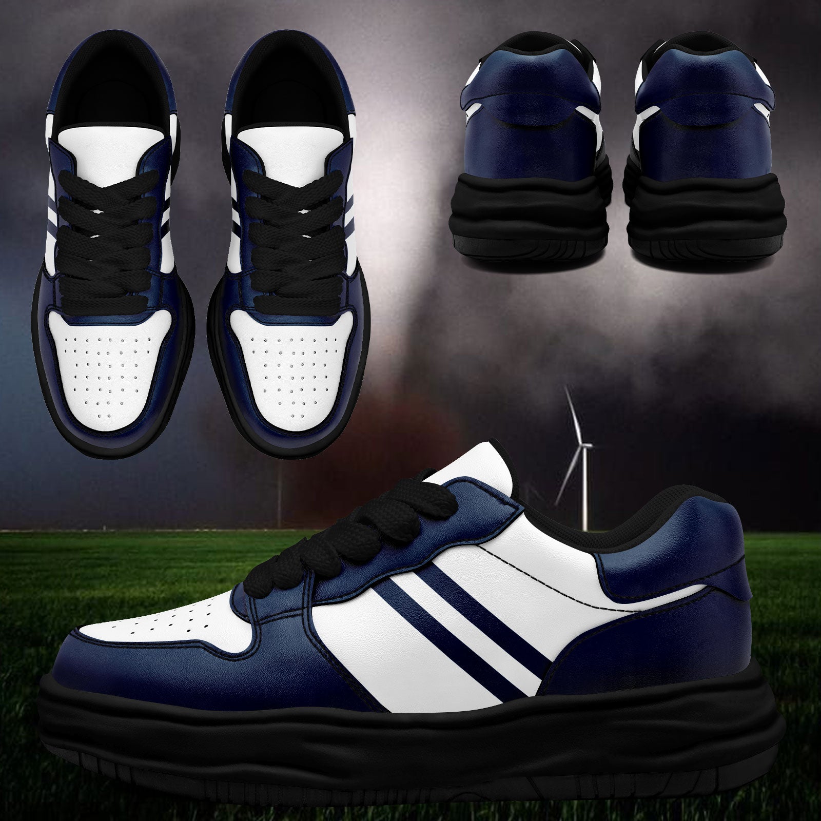 Custom Blue White Dallas Shoes Personalized Sneaker FN032-D020389-9