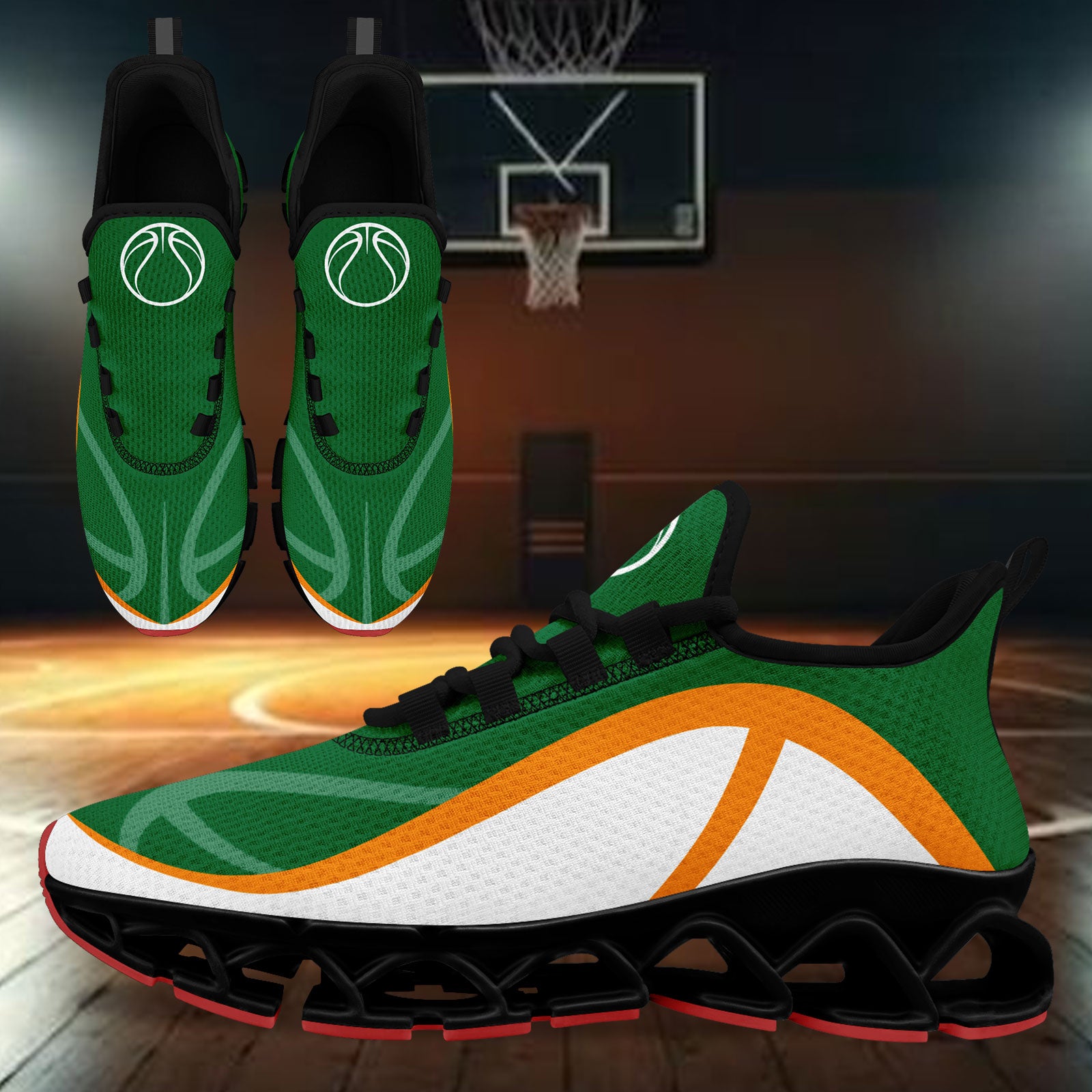 Custom Green Orange Maxsoul Shoes Personalized Sneaker FN003XD-D020391-18