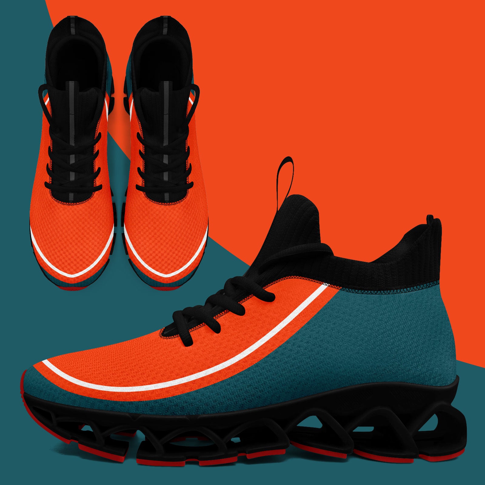Custom Green Orange Maxsoul Shoes Personalized Sneaker FN030XD-D020388-6