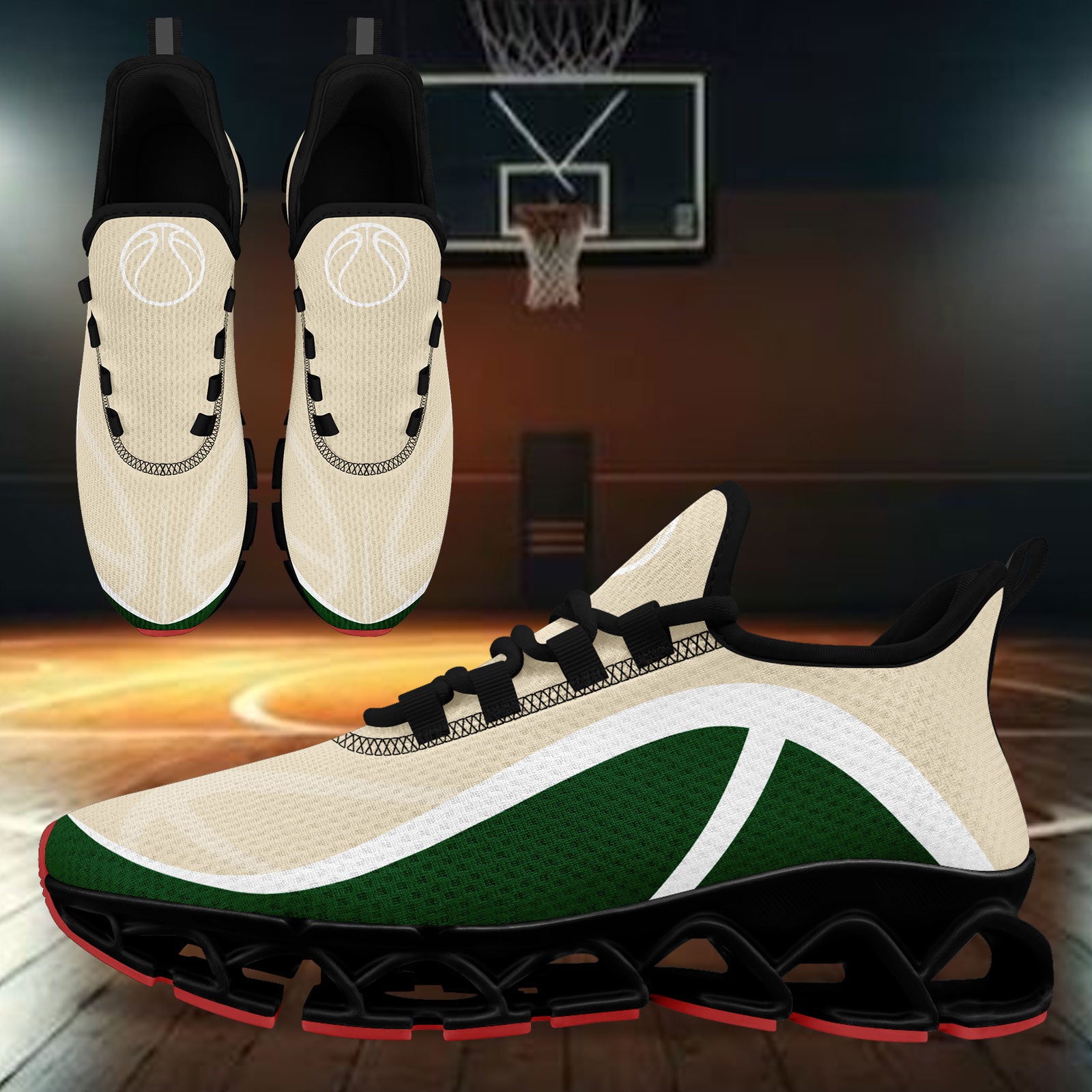 Custom Green Cream Maxsoul Shoes Personalized Sneaker FN003XD-D020391-14