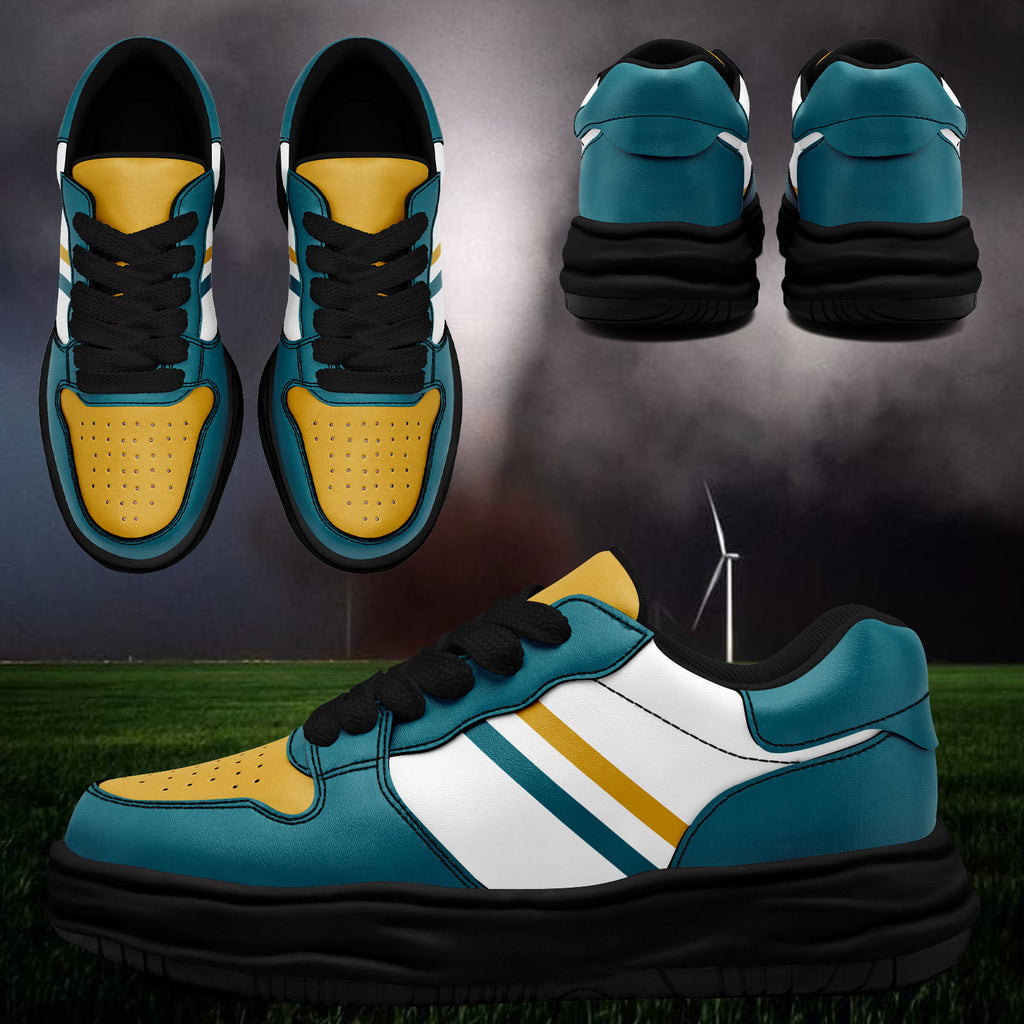 Custom Green Yellow Jacksonville Shoes Personalized Sneaker FN032-D020389-16