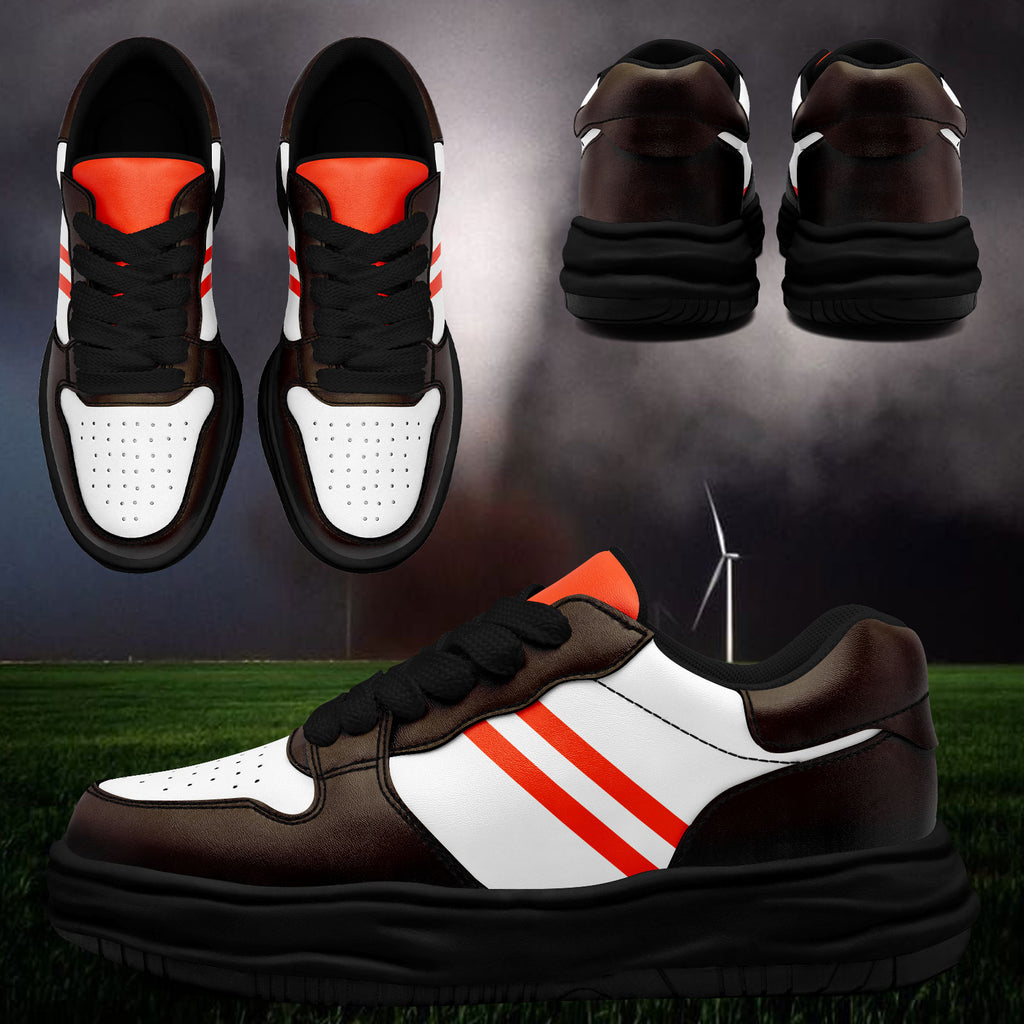 Custom Brown Orange Cleveland Shoes Personalized Sneaker FN032-D020389-8