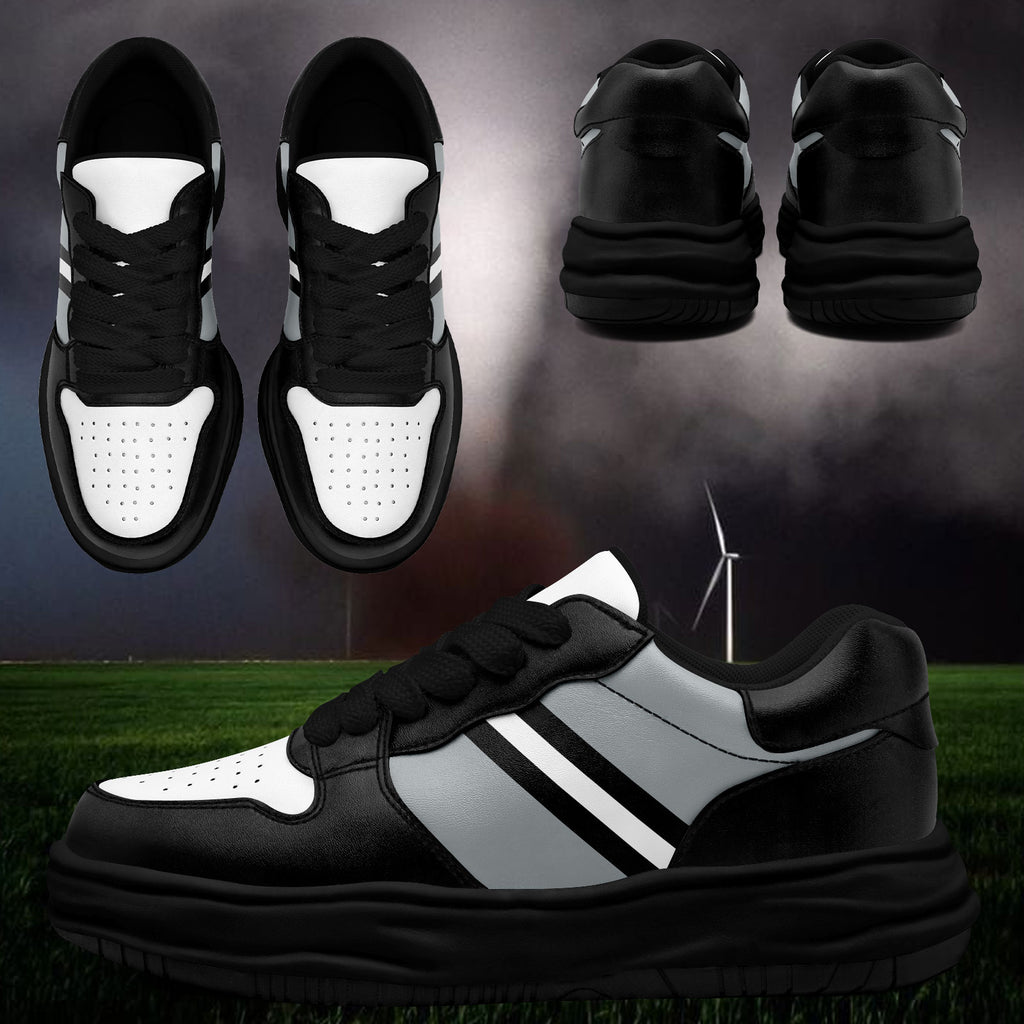 Custom Black Gray Las Vegas Shoes Personalized Sneaker FN032-D020389-20