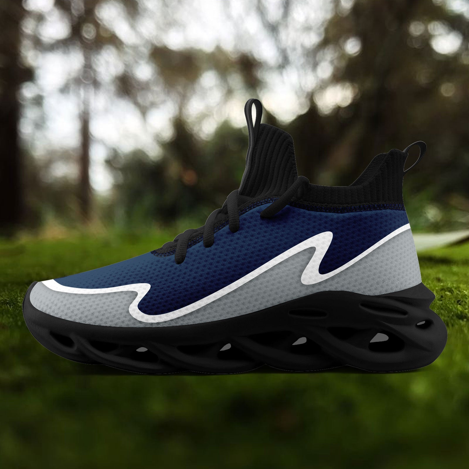 Custom Blue Gray Maxsoul Shoes Personalized Sneaker FN030A-E020011-19