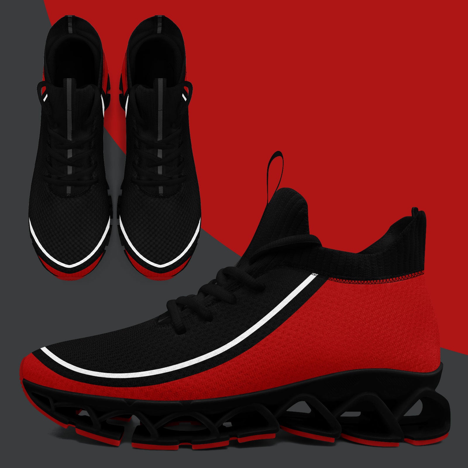 Custom Black Red Maxsoul Shoes Personalized Sneaker FN030XD-D020388-3