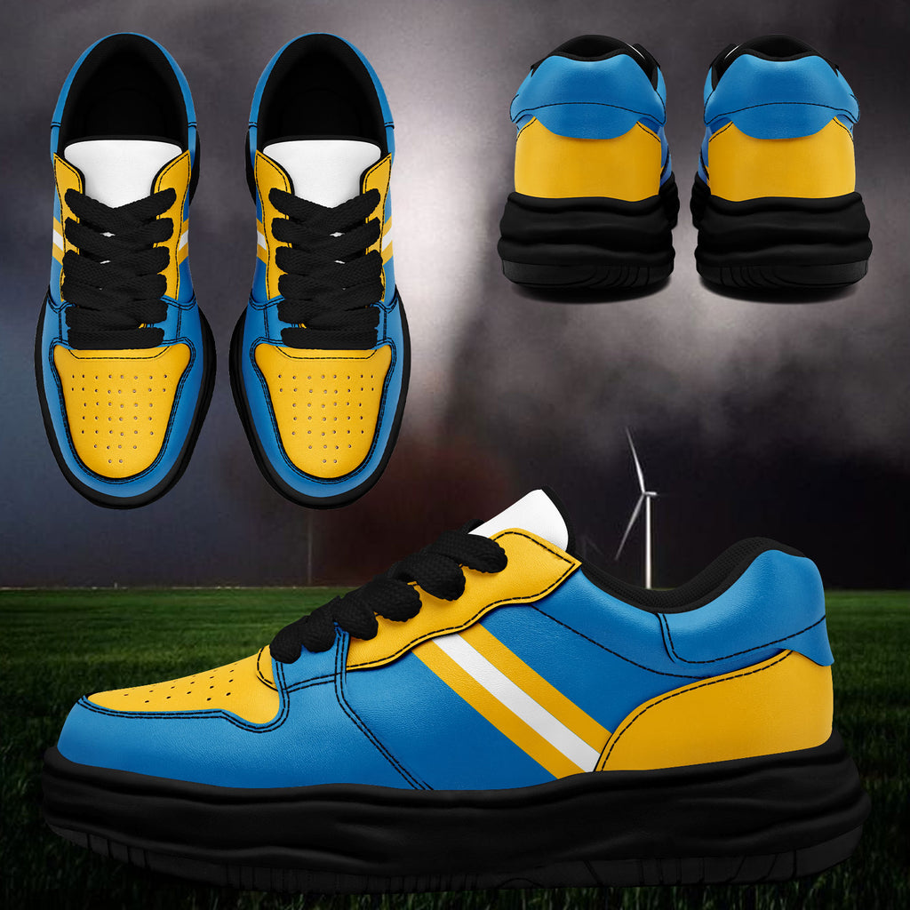 Custom Blue Yellow Los Angeles Shoes Personalized Sneaker FN032-D020389-22