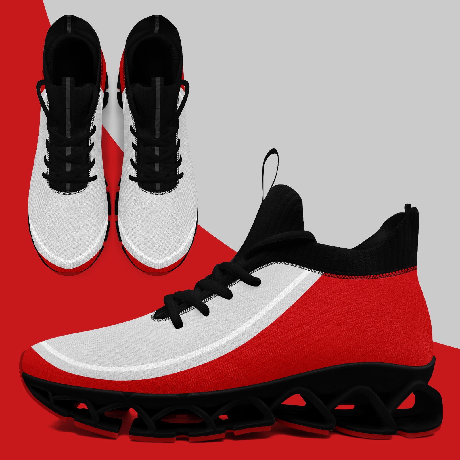 Custom Red Gray Maxsoul Shoes Personalized Sneaker FN030XD-D020388-21