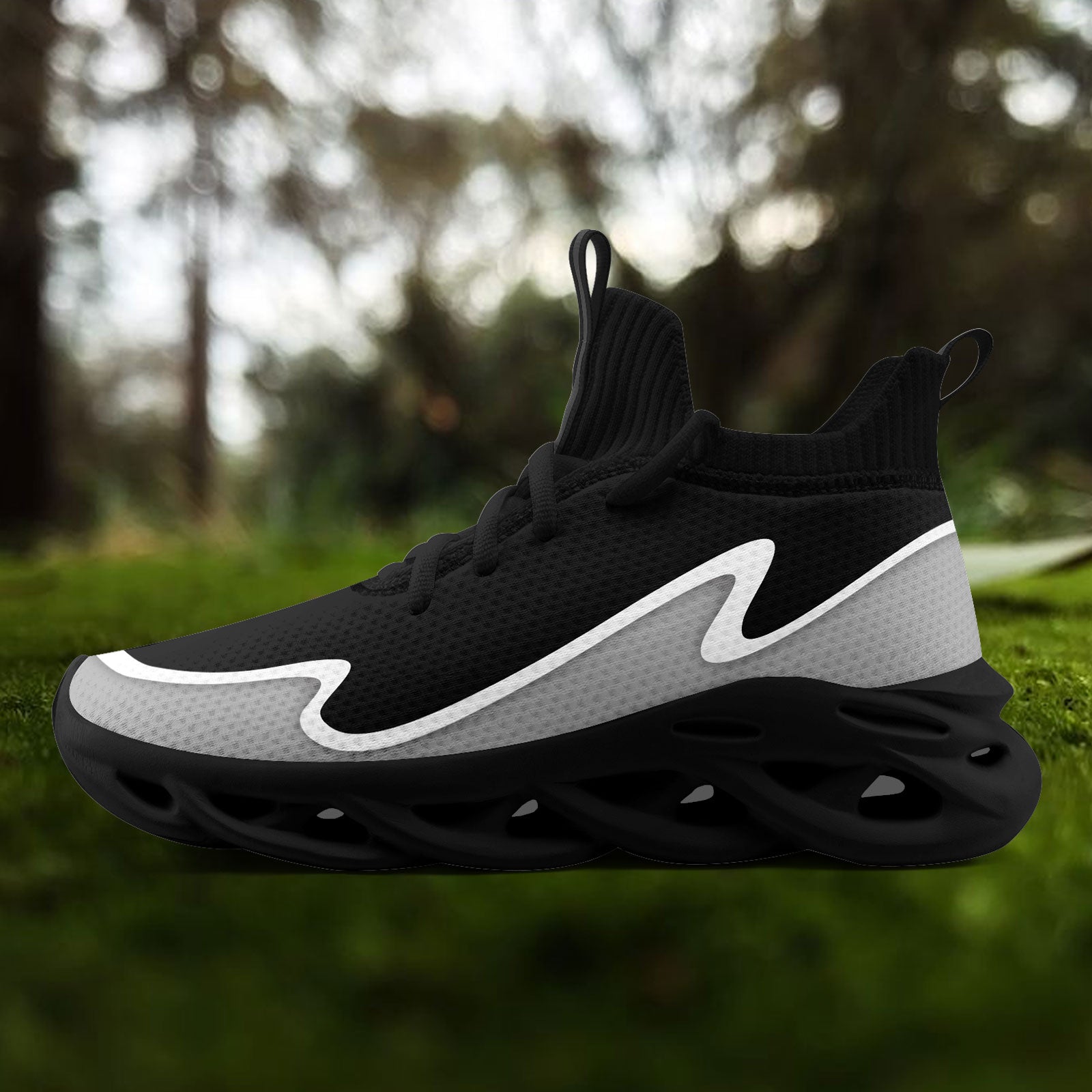 Custom Black Gray Maxsoul Shoes Personalized Sneaker FN030A-E020011-1