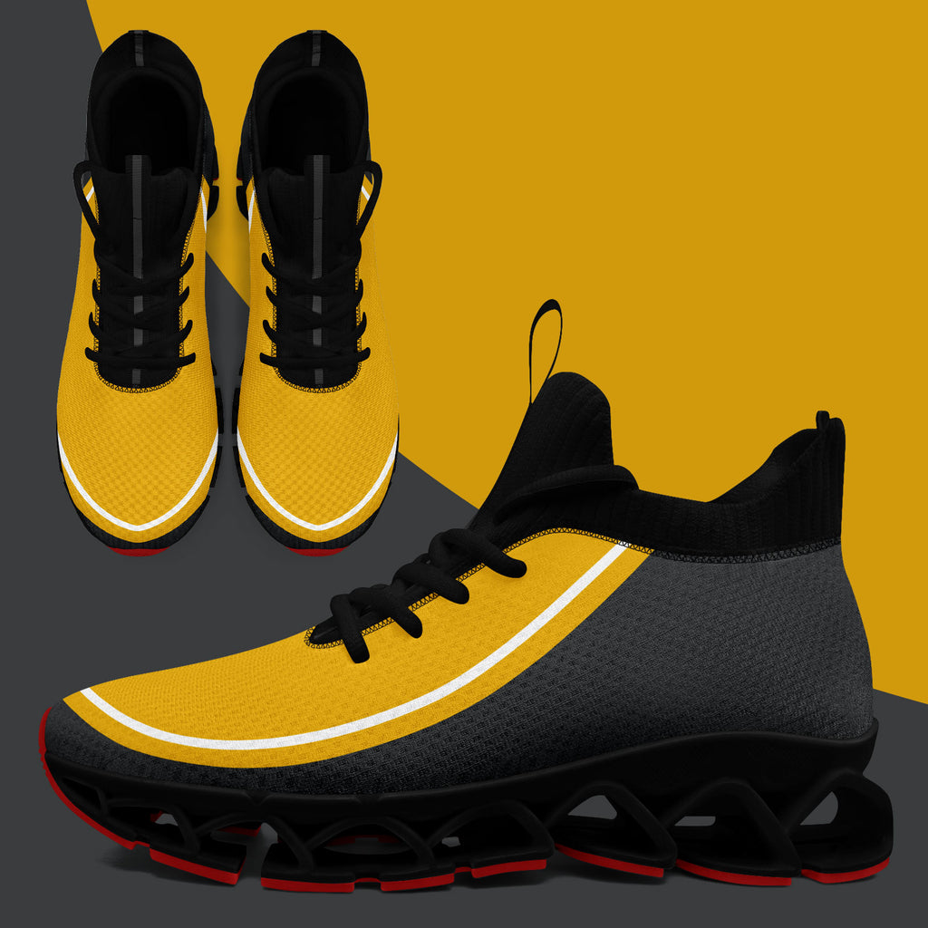 Custom Yellow Dark Gray Maxsoul Shoes Personalized Sneaker FN030XD-D020388-1