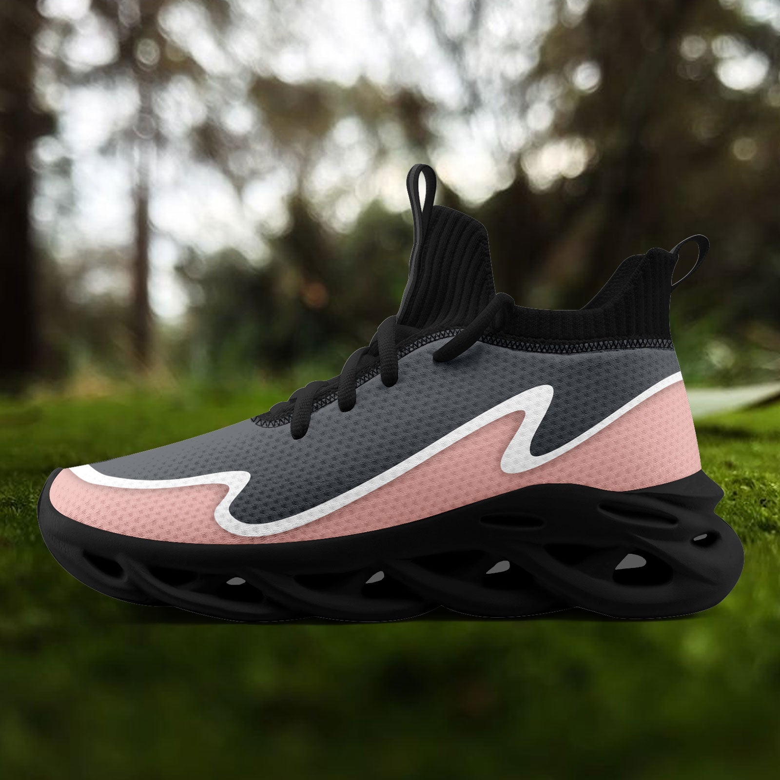 Custom Gray Pink Maxsoul Shoes Personalized Sneaker FN030A-E020011-15