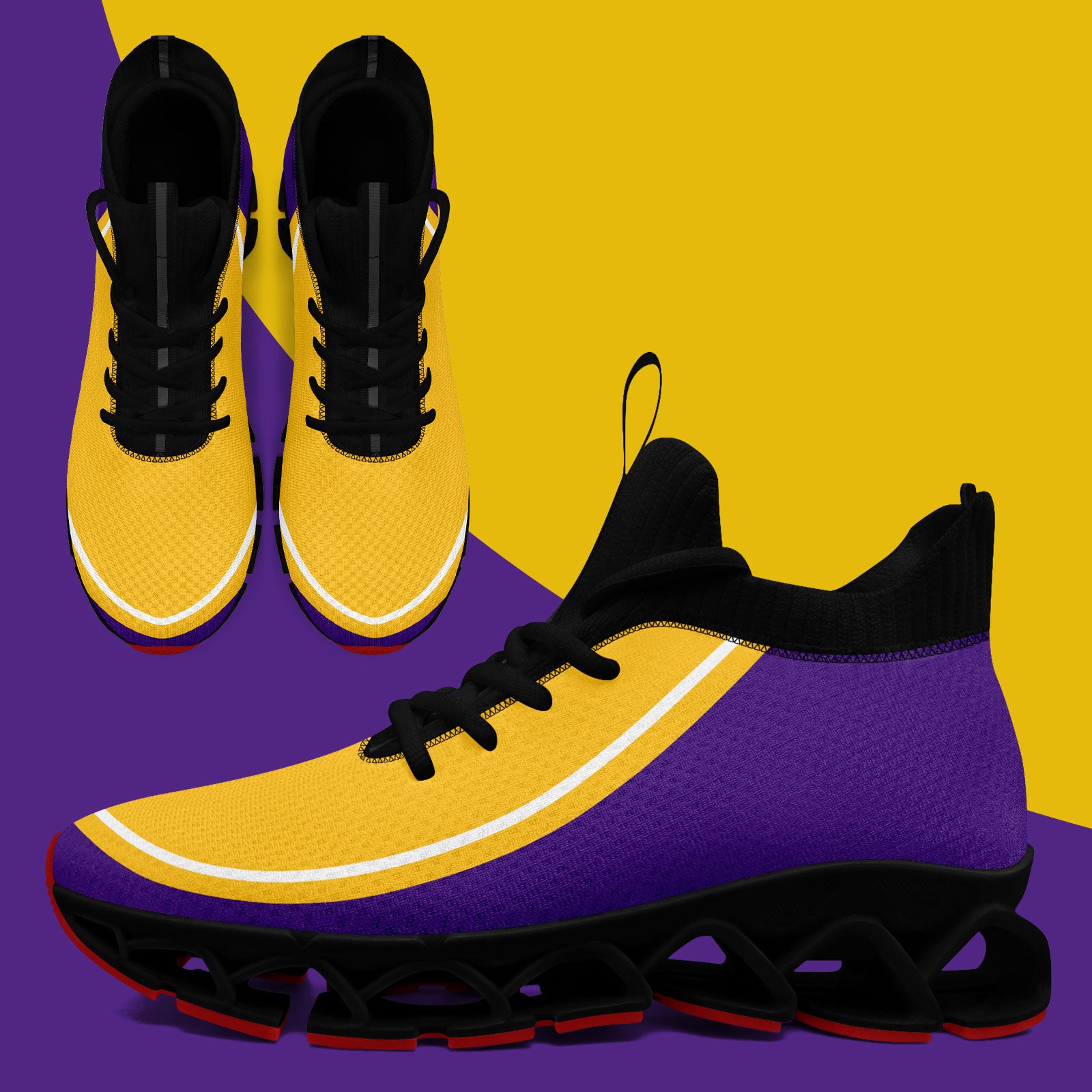 Custom Purple Yellow Maxsoul Shoes Personalized Sneaker FN030XD-D020388-26