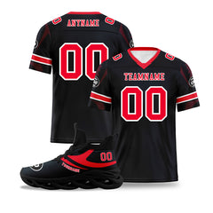 Custom Blue Houston Football Jersey and Sports Shoes Combo Offer Personalized Combo ZH-D025008-10