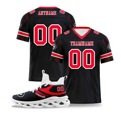 Custom Blue Houston Football Jersey and Sports Shoes Combo Offer Personalized Combo ZH-D025008-10