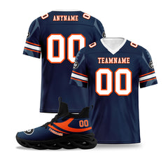 Custom Blue Denver Football Jersey and Sports Shoes Combo Offer Personalized Combo ZH-D025008-12