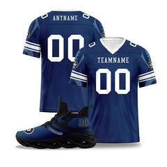 Custom Blue Black Indianapolis Football Jersey and Sports Shoes Combo Offer Personalized Combo ZH-D025008-16