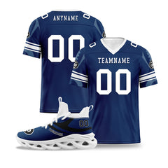 Custom Blue Black Indianapolis Football Jersey and Sports Shoes Combo Offer Personalized Combo ZH-D025008-16