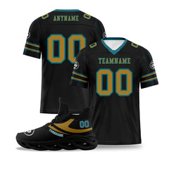 Custom Black Jacksonville Football Jersey and Sports Shoes Combo Offer Personalized Combo ZH-D025008-17