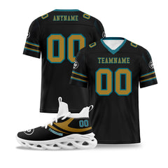 Custom Black Jacksonville Football Jersey and Sports Shoes Combo Offer Personalized Combo ZH-D025008-17