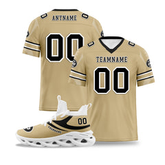 Custom Yellow New Orleans Football Jersey and Sports Shoes Combo Offer Personalized Combo ZH-D025008-19