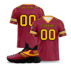 Custom Red Arizona Football Jersey and Sports Shoes Combo Offer Personalized Combo ZH-D025008-1