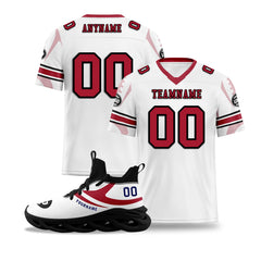 Custom White New York Football Jersey and Sports Shoes Combo Offer Personalized Combo ZH-D025008-20