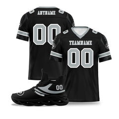 Custom Black Las Vegas Football Jersey and Sports Shoes Combo Offer Personalized Combo ZH-D025008-23