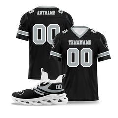 Custom Black Las Vegas Football Jersey and Sports Shoes Combo Offer Personalized Combo ZH-D025008-23