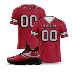 Custom Red Atlanta Football Jersey and Sports Shoes Combo Offer Personalized Combo ZH-D025008-2