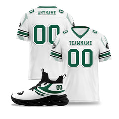 Custom White New York Football Jersey and Sports Shoes Combo Offer Personalized Combo ZH-D025008-30