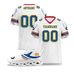 Custom White Pittsburgh Football Jersey and Sports Shoes Combo Offer Personalized Combo ZH-D025008-31