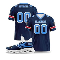 Custom Blue Tennessee Football Jersey and Sports Shoes Combo Offer Personalized Combo ZH-D025008-32