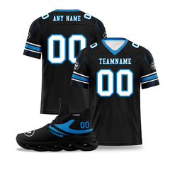 Custom Black Carolina Football Jersey and Sports Shoes Combo Offer Personalized Combo ZH-D025008-3