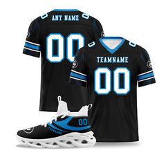 Custom Black Carolina Football Jersey and Sports Shoes Combo Offer Personalized Combo ZH-D025008-3