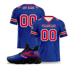 Custom Blue Buffalo Football Jersey and Sports Shoes Combo Offer Personalized Combo ZH-D025008-5